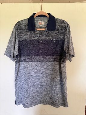 Puma Men's Heathered Gray Golf Polo